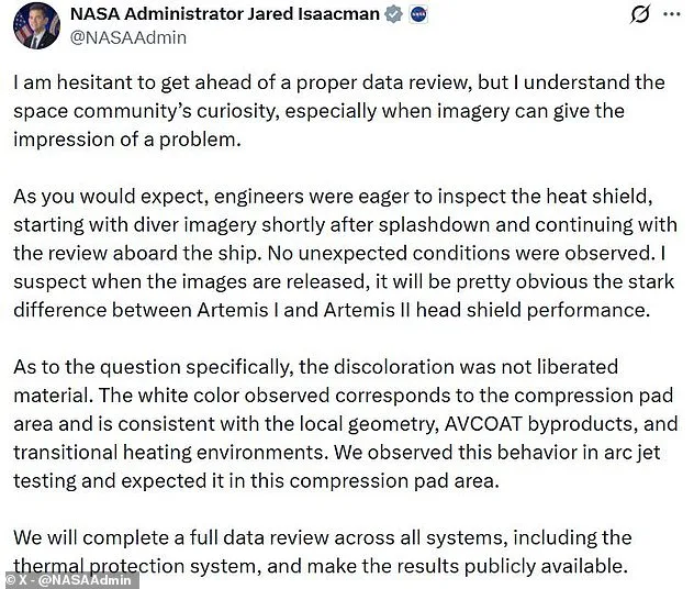 Artemis II: Orion Heat Shield Concern.